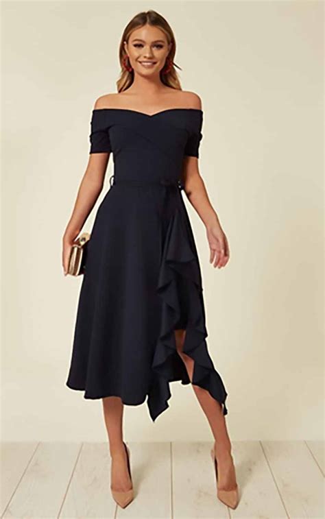 wedding guest navy dresses.